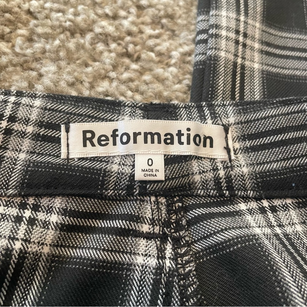 Reformation Franklin plaid pants preppy career casual office - Picture 4 of 6